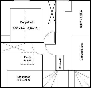 Ferienhaus Obergeschoss